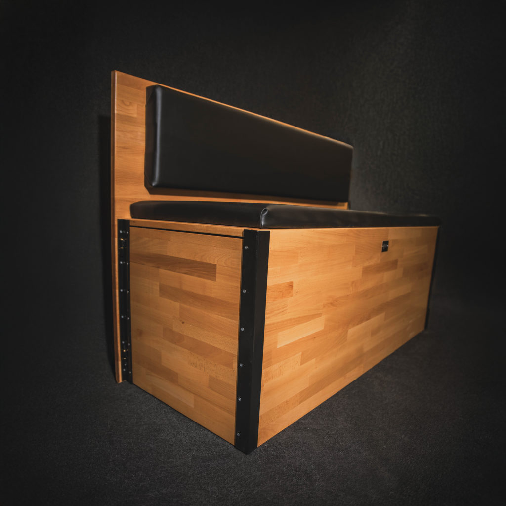 banc modulable fermé en hêtre massif