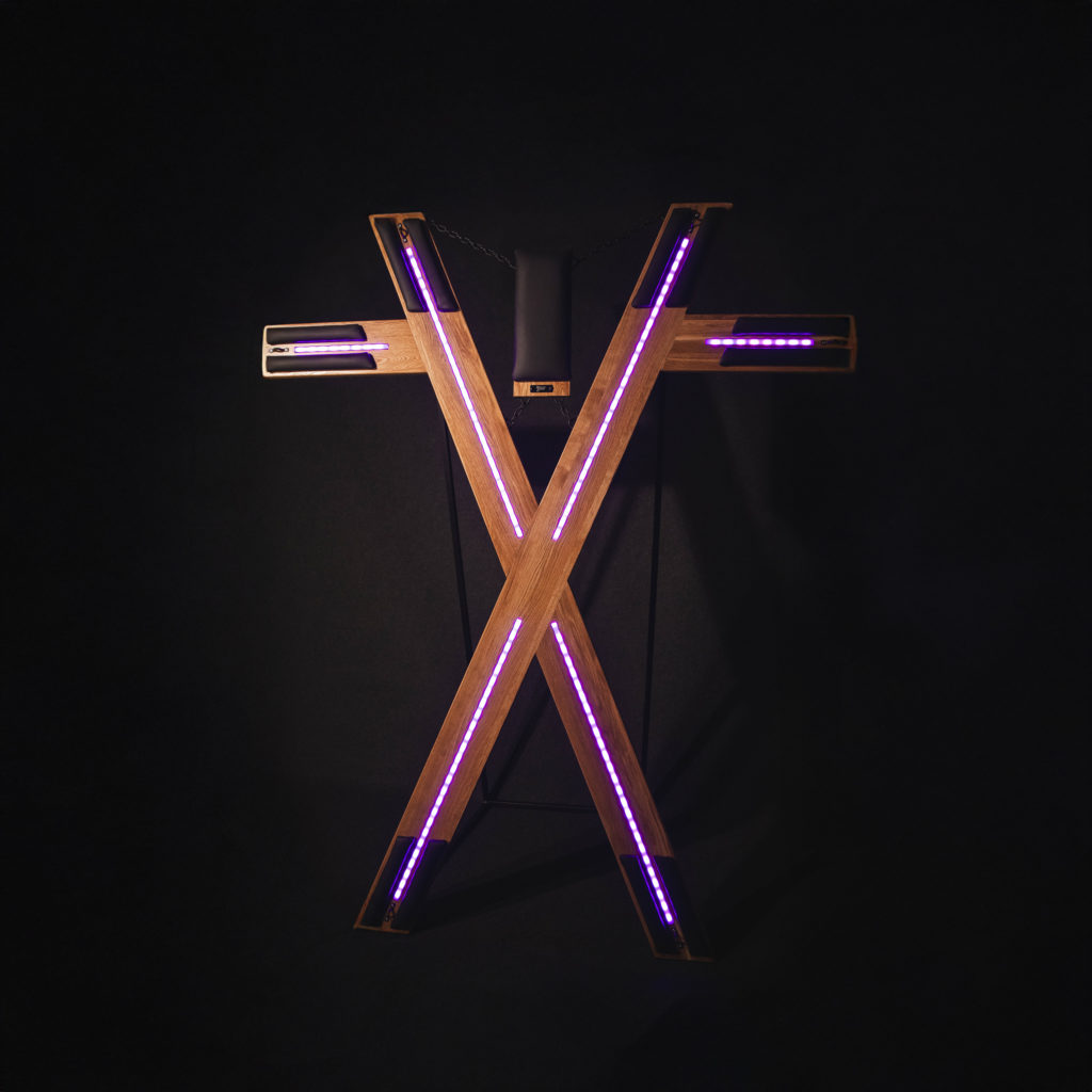 croix double avec lumière LED active